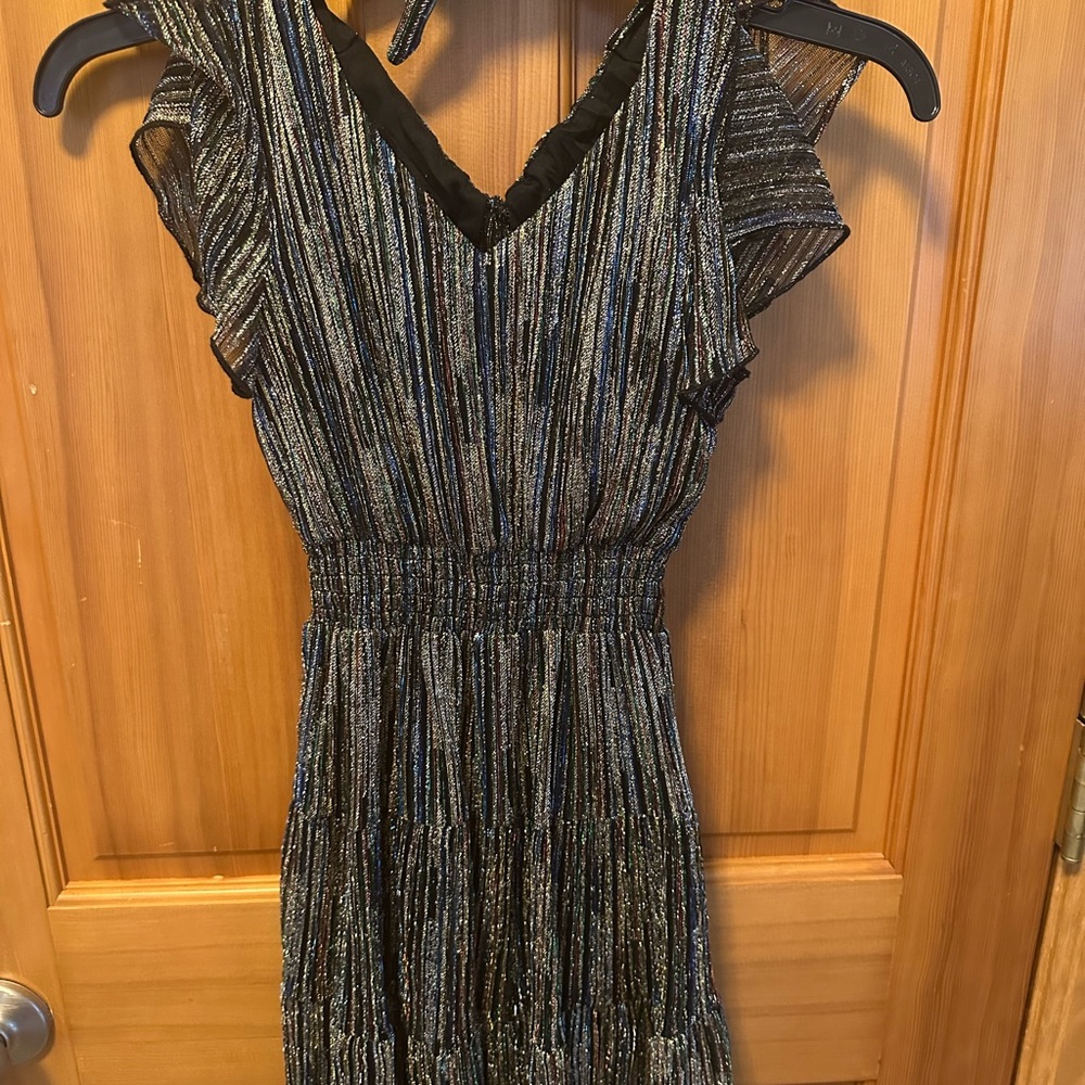 Elegant multicolored sparkle Striped Dress